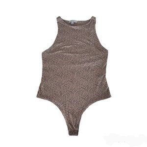 Gaze Women's Leopard Print Bodysuit L